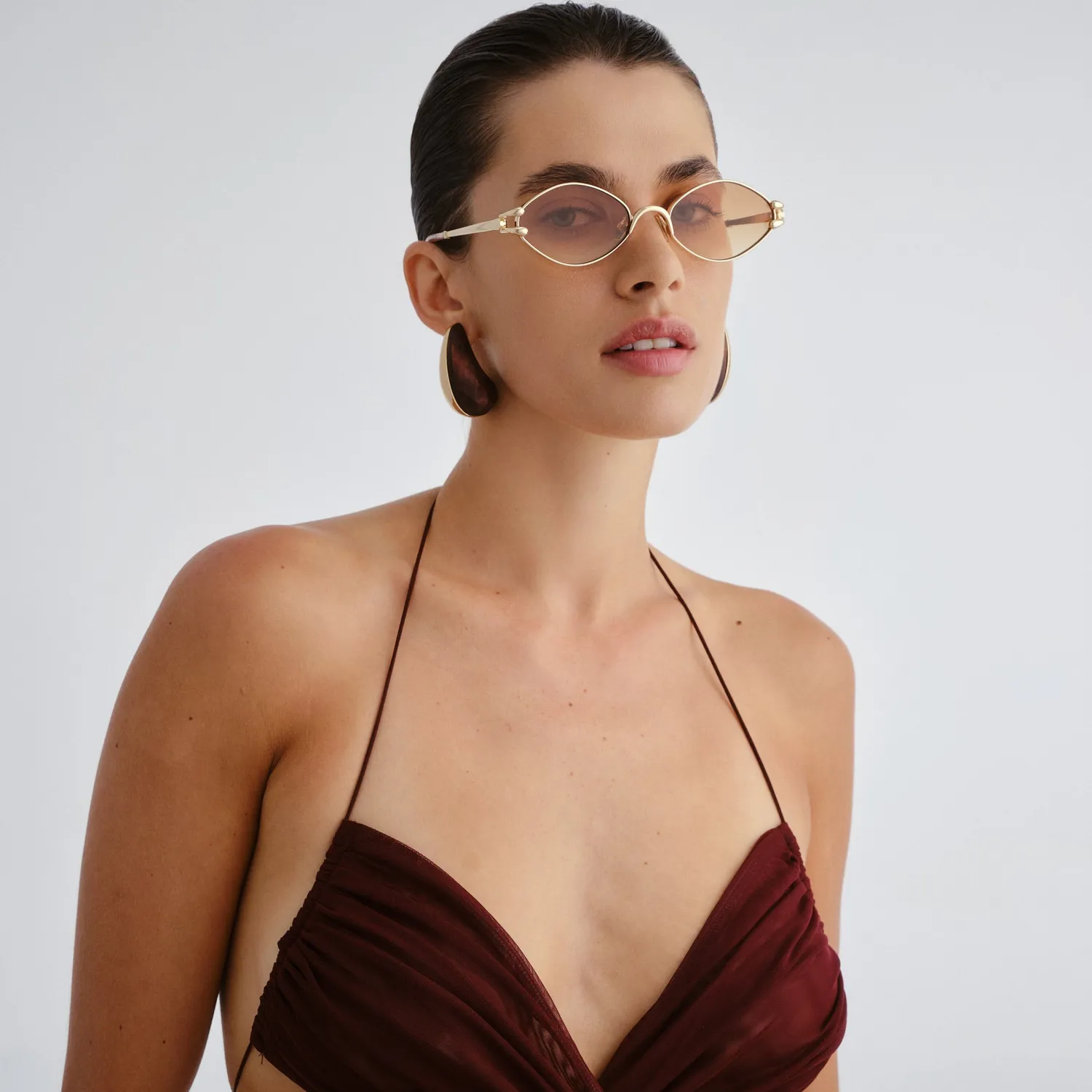 Le Specs Numero Quince occhiali da sole gold ovali