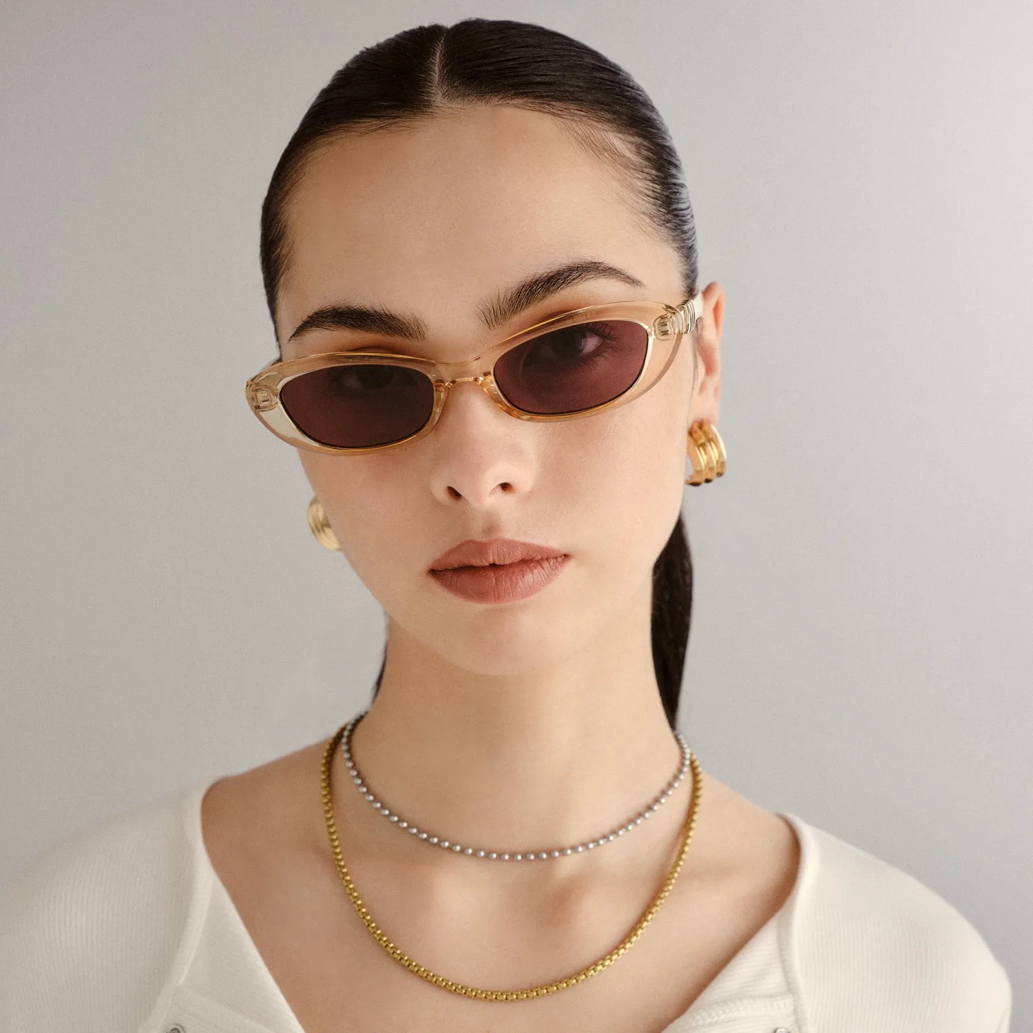 Le Specs The Whisperer occhiale da sole sabbia cat-eye