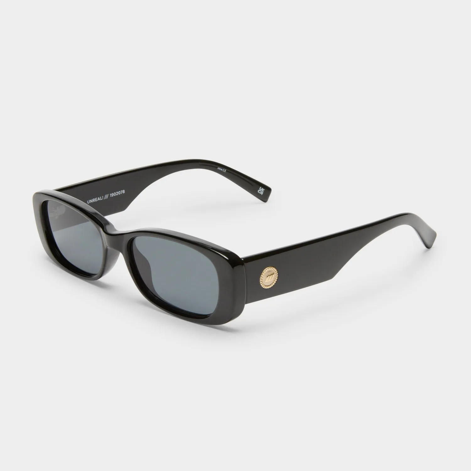 Le Specs Unreal! occhiali da sole nero lucido rettangolari