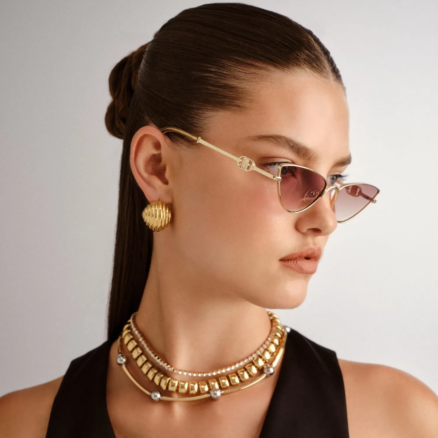 Le Specs The Soiree occhiali da sole cat-eye oro