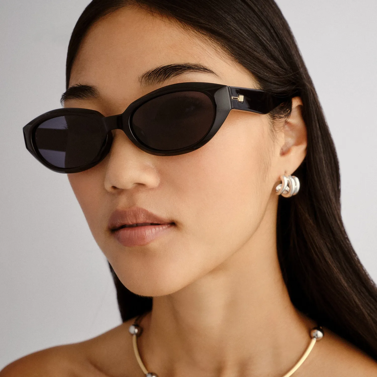 Le Specs Le Bijou occhiale da sole nero ovale