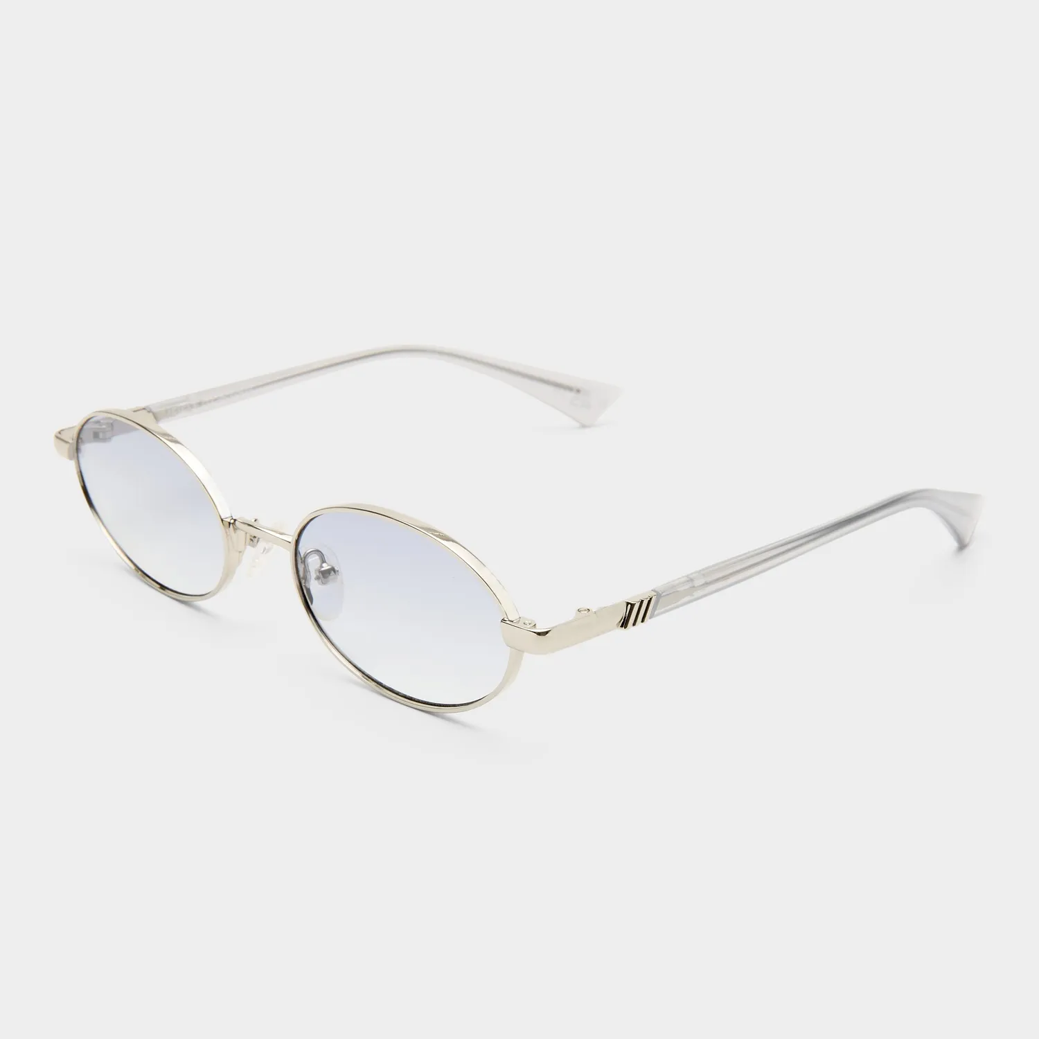 Le Specs Icicle occhiali da sole argento smoke grad ovali