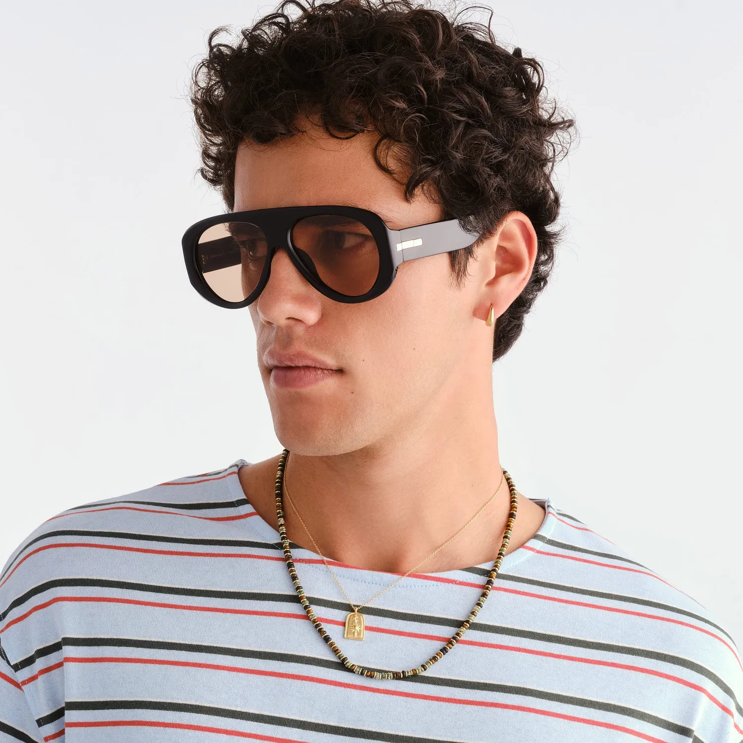 Le Specs Dream Boat occhiali da sole aviatore nero tan