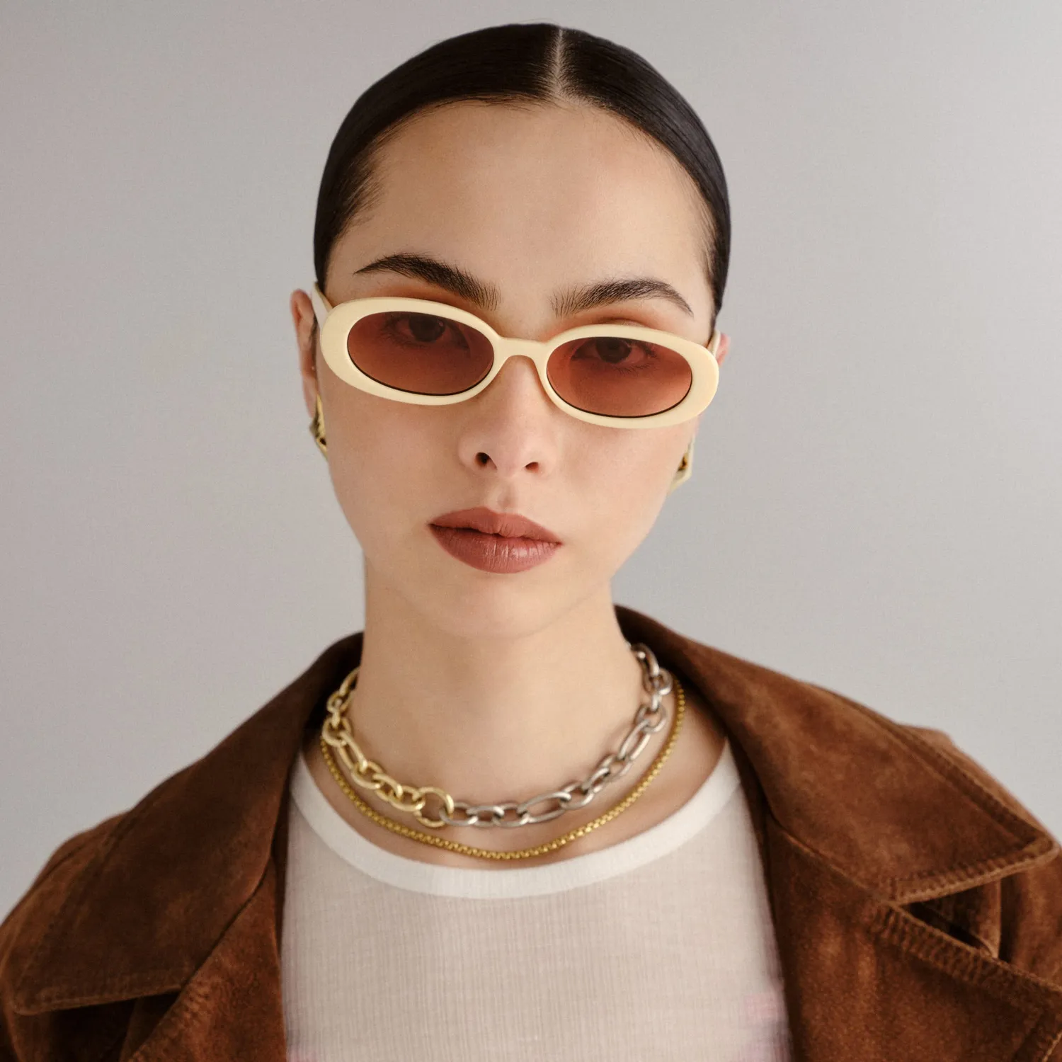 Le Specs Outta Love occhiali da sole ecru marrone