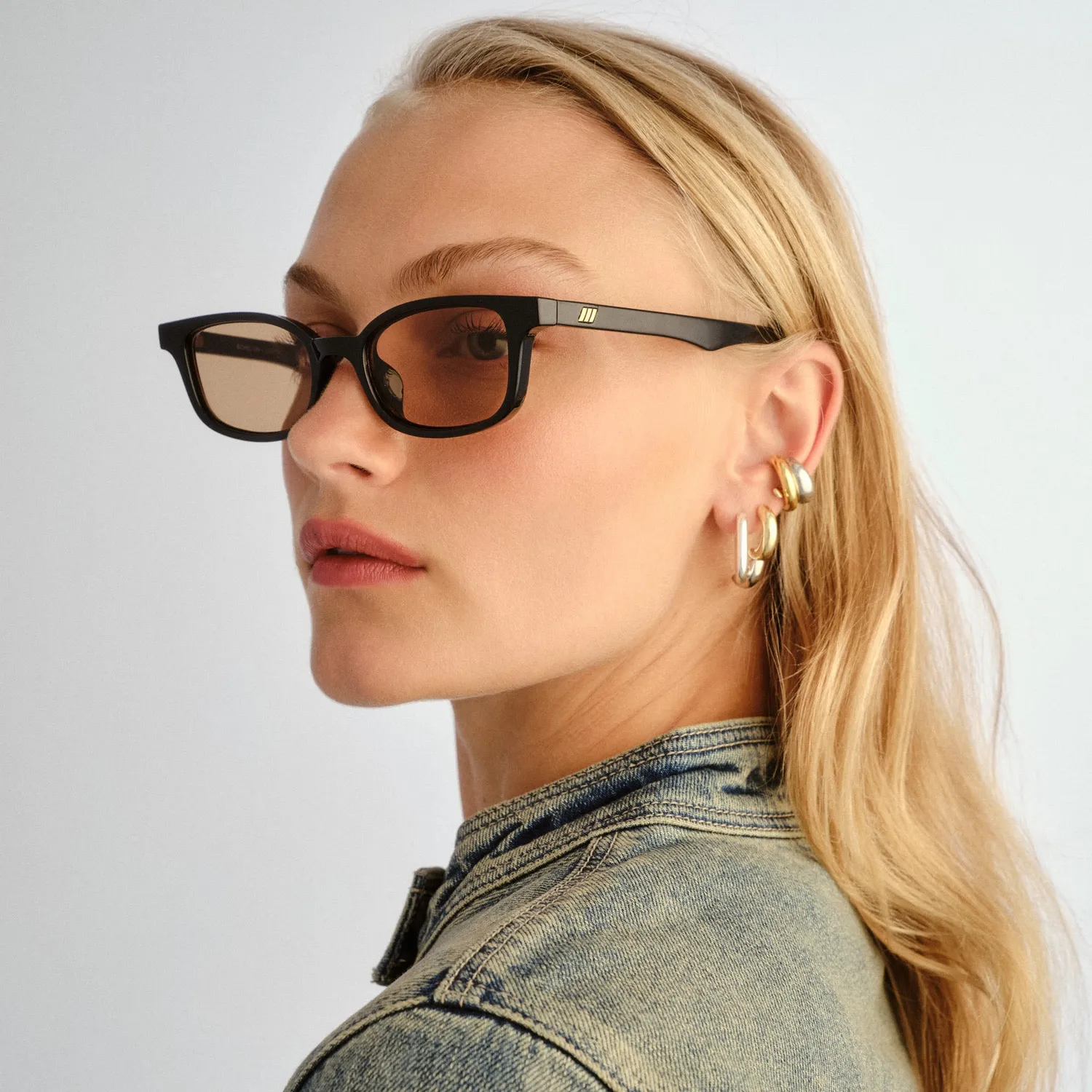 Le Specs Echelon occhiali da sole nero rettangolare