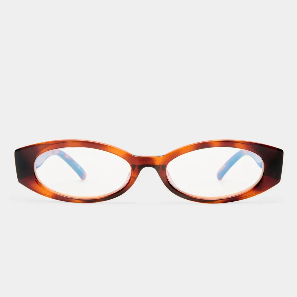 Le Specs Belladonna montatura da vista toffee tort luce blu