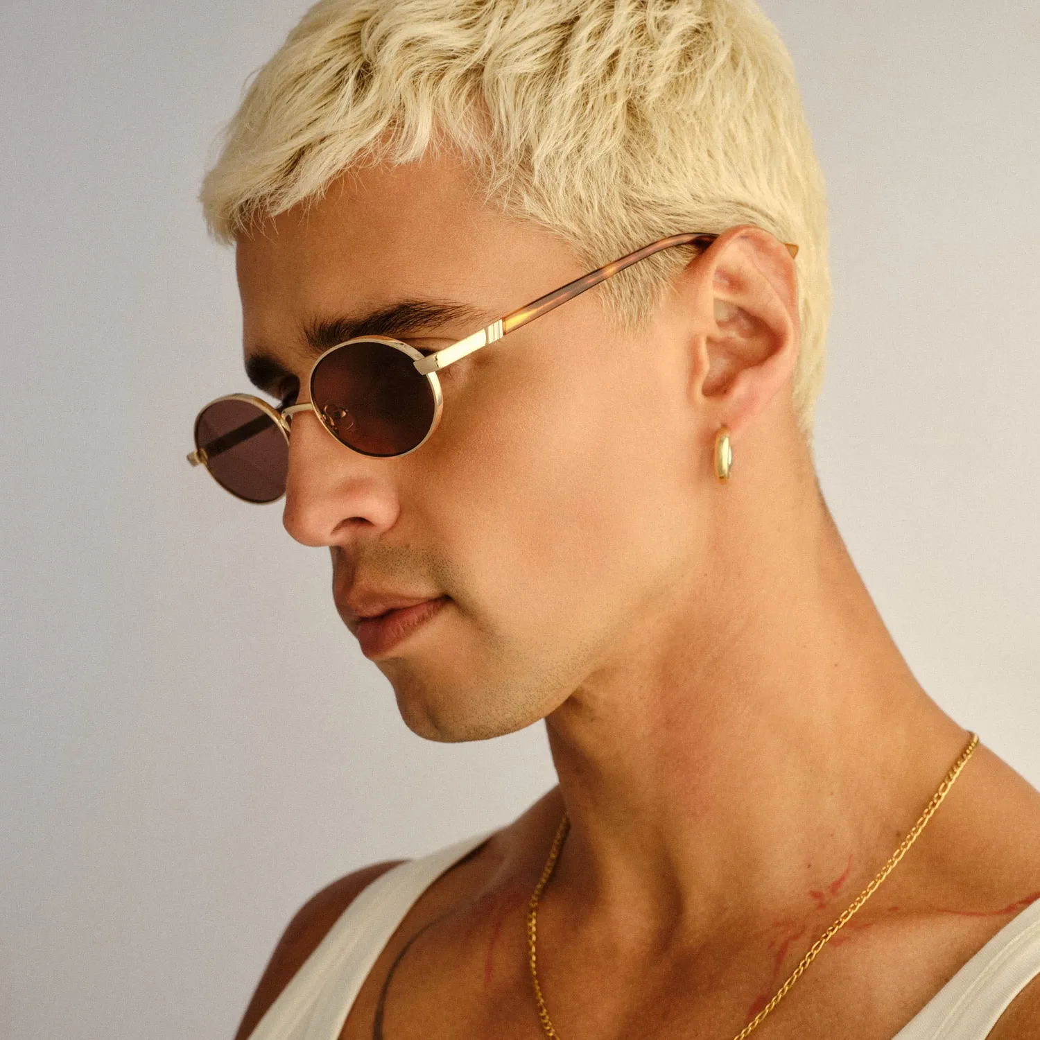 Le Specs Icicle occhiali da sole oro marrone metallo