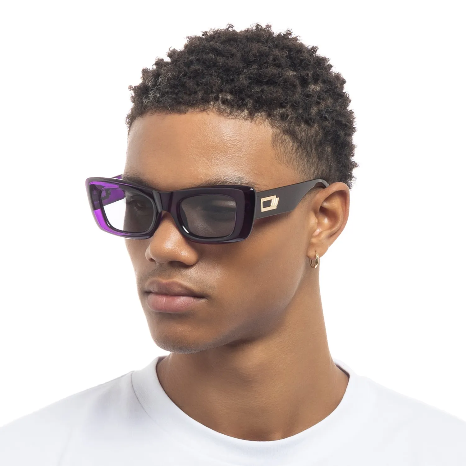 Le Specs Dopamine occhiali da sole dark violet rettangolari