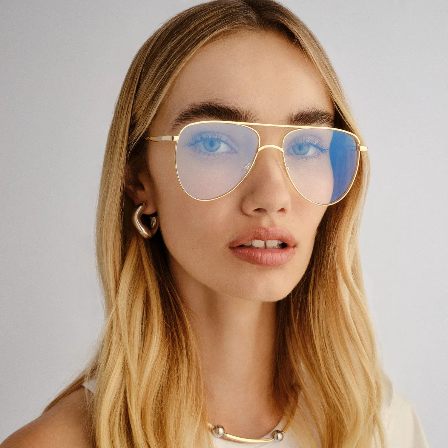 Le Specs The Duke montatura da vista oro filtro luce blu