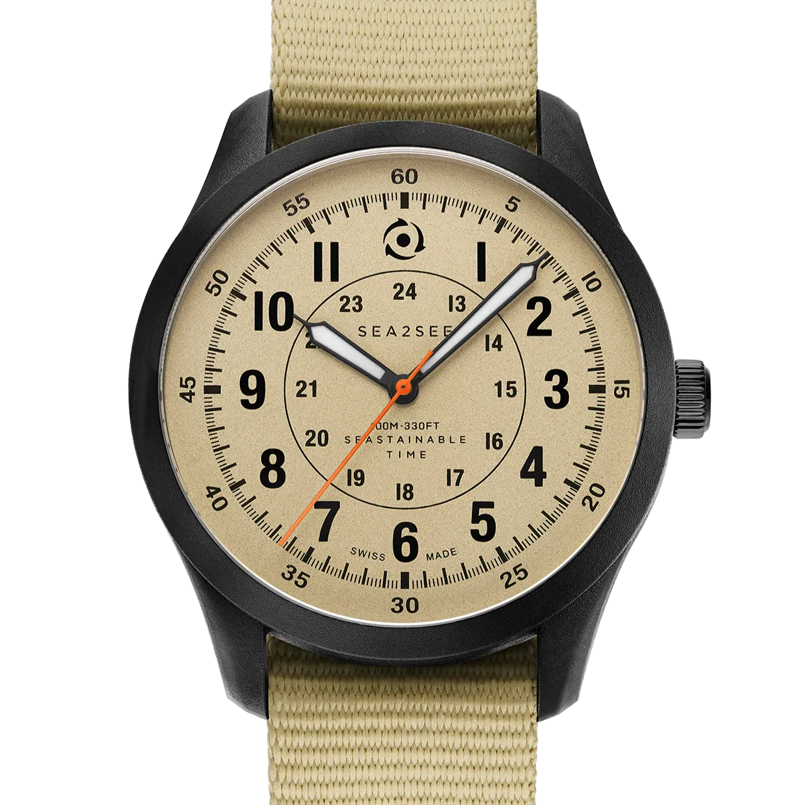 Sea2See Seal 02 orologio 41 mm nero sabbia