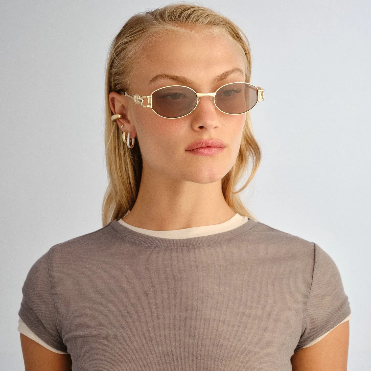 Le Specs The Forbidden occhiale da sole oro ovale