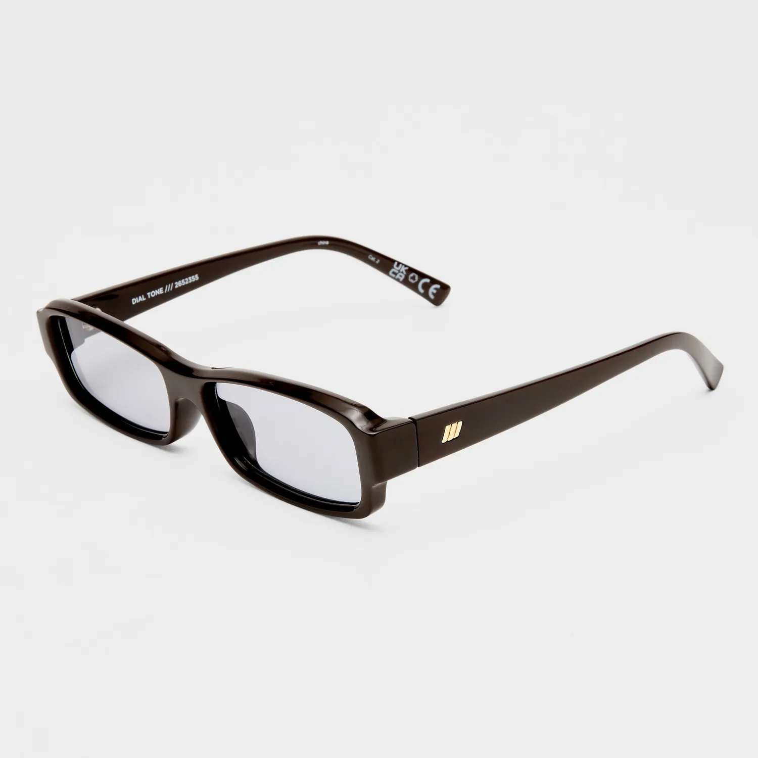 Le Specs Dial Tone occhiale da sole marrone rettangolare