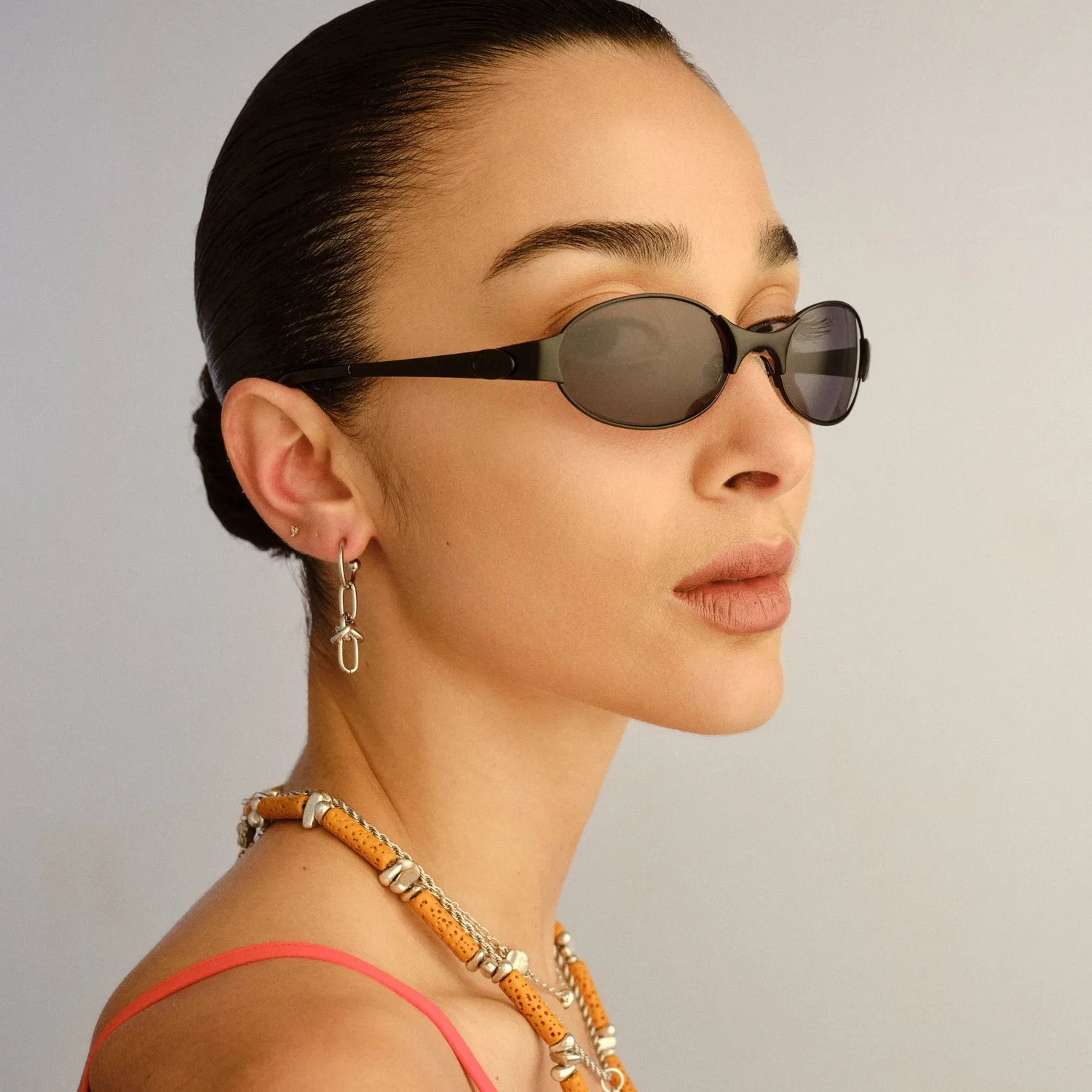 Le Specs Frostbite occhiale da sole nero opaco ovale