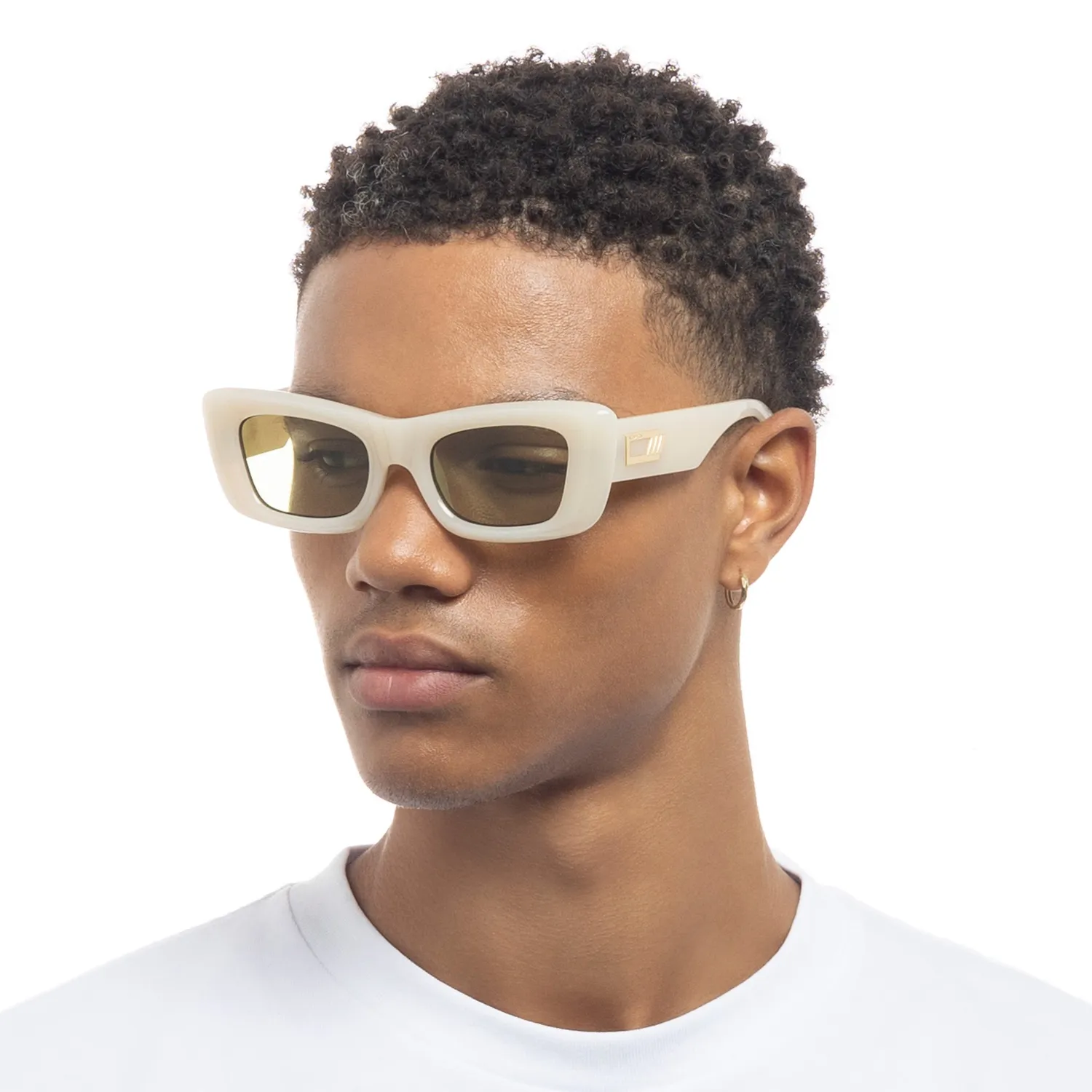 Le Specs Dopamine occhiali da sole milky almond oversize