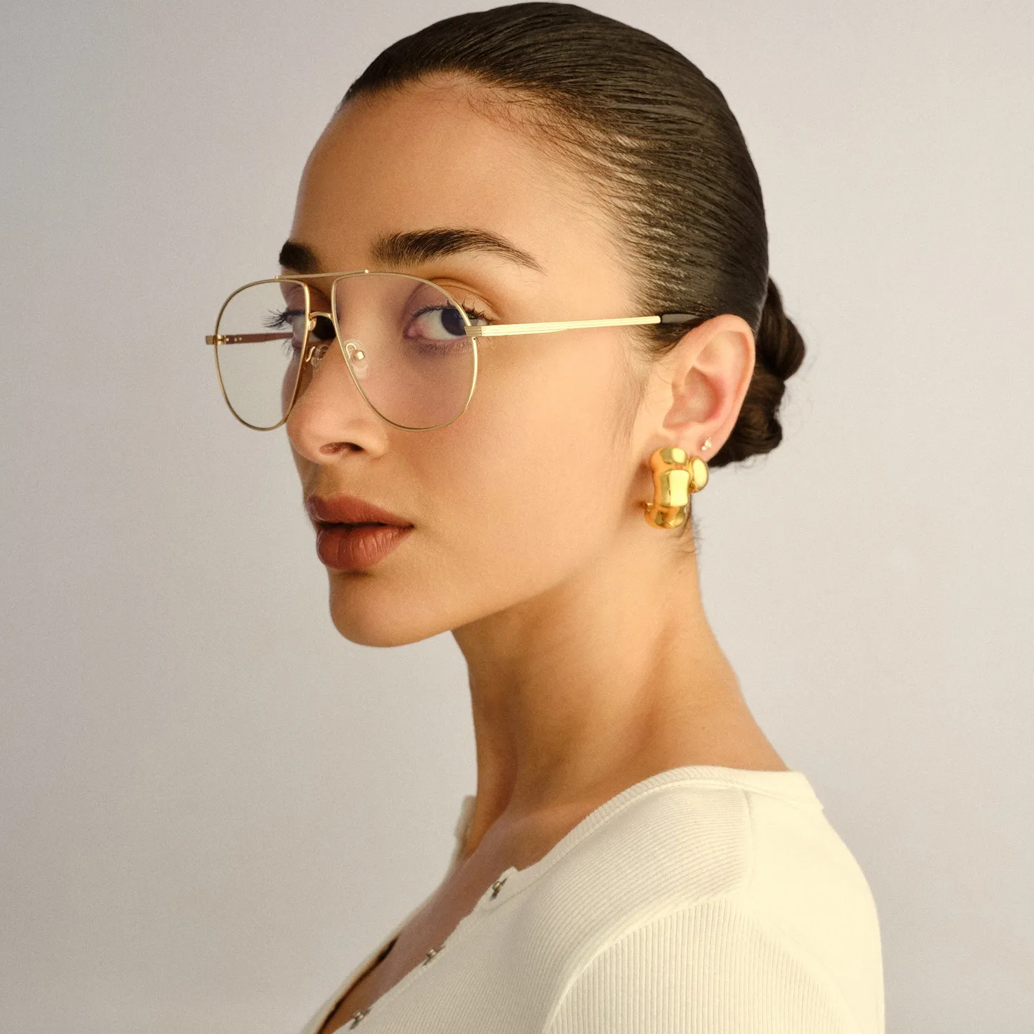 Le Specs Schmaltzy montatura da vista oro luce blu