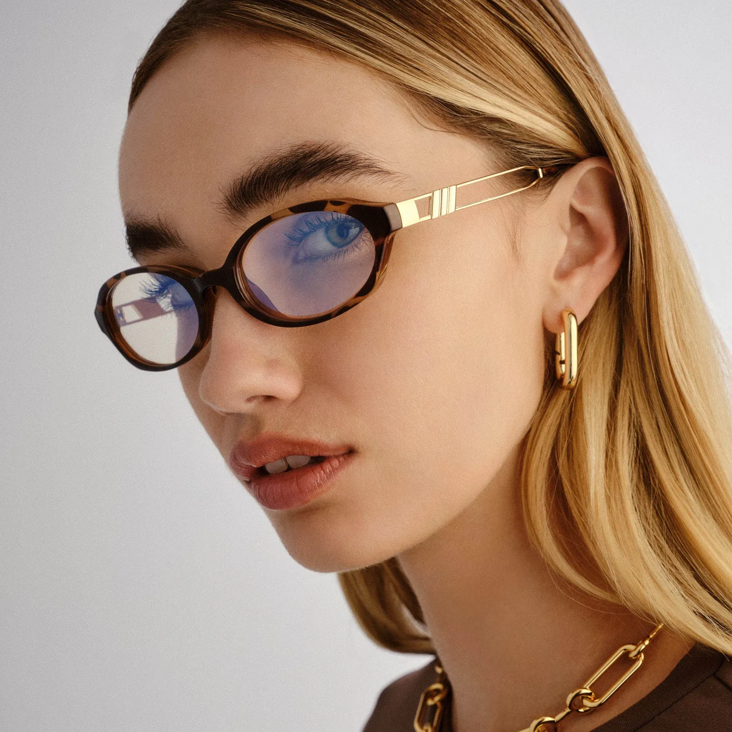 Le Specs Lunita montatura da vista tort luce blu