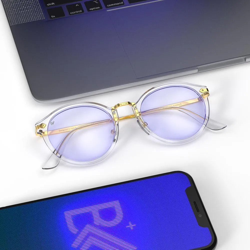 Hemmet Vintage Raider B+ occhiali luce blu argento oro TR90