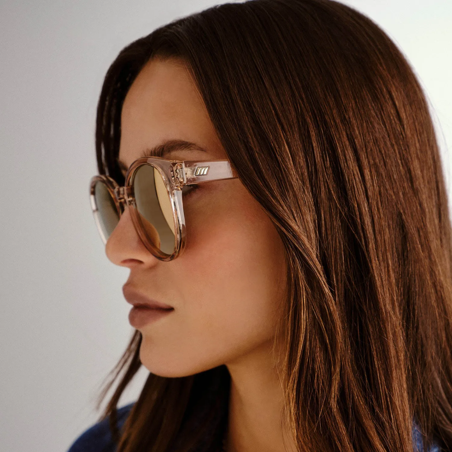 Le Specs Paramount occhiali da sole Tan lenti specchiate