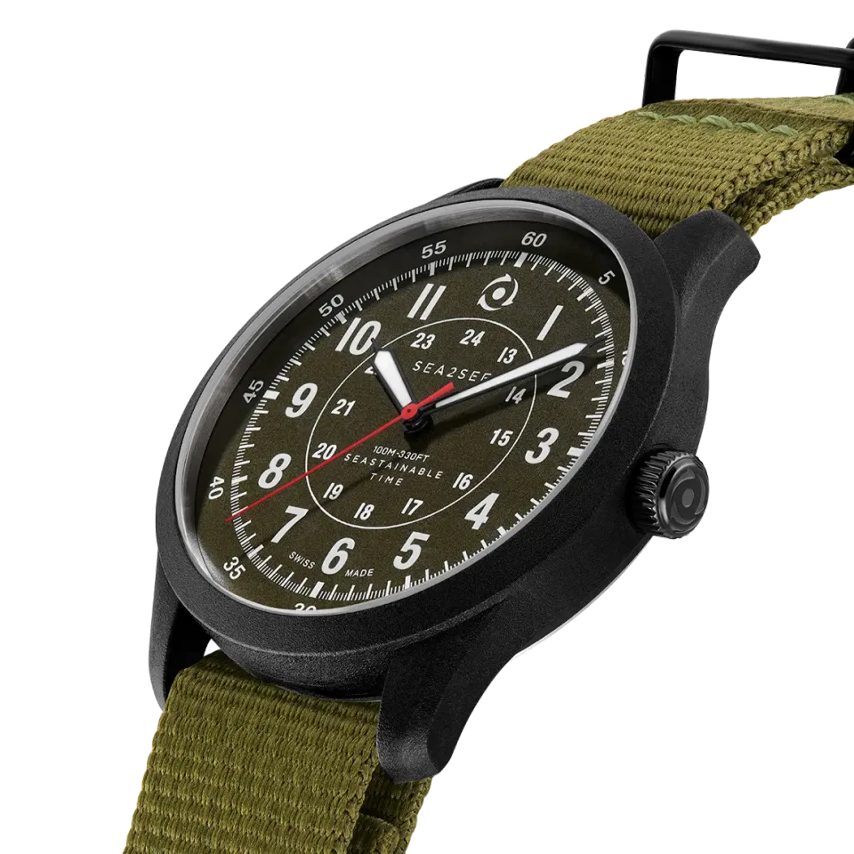 SEA2SEE Seal 04 orologio kaki 41 mm verde