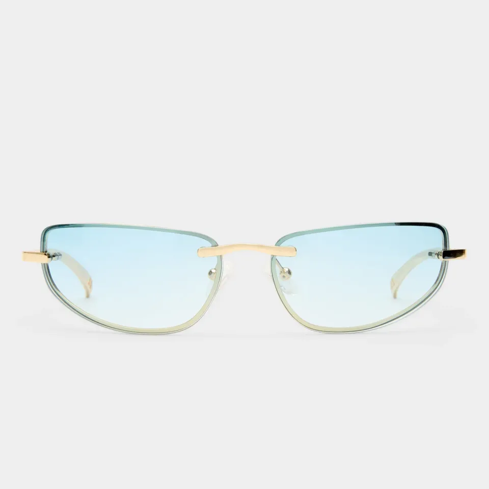 Le Specs Bubbles occhiale da sole oro azzurro sfumato