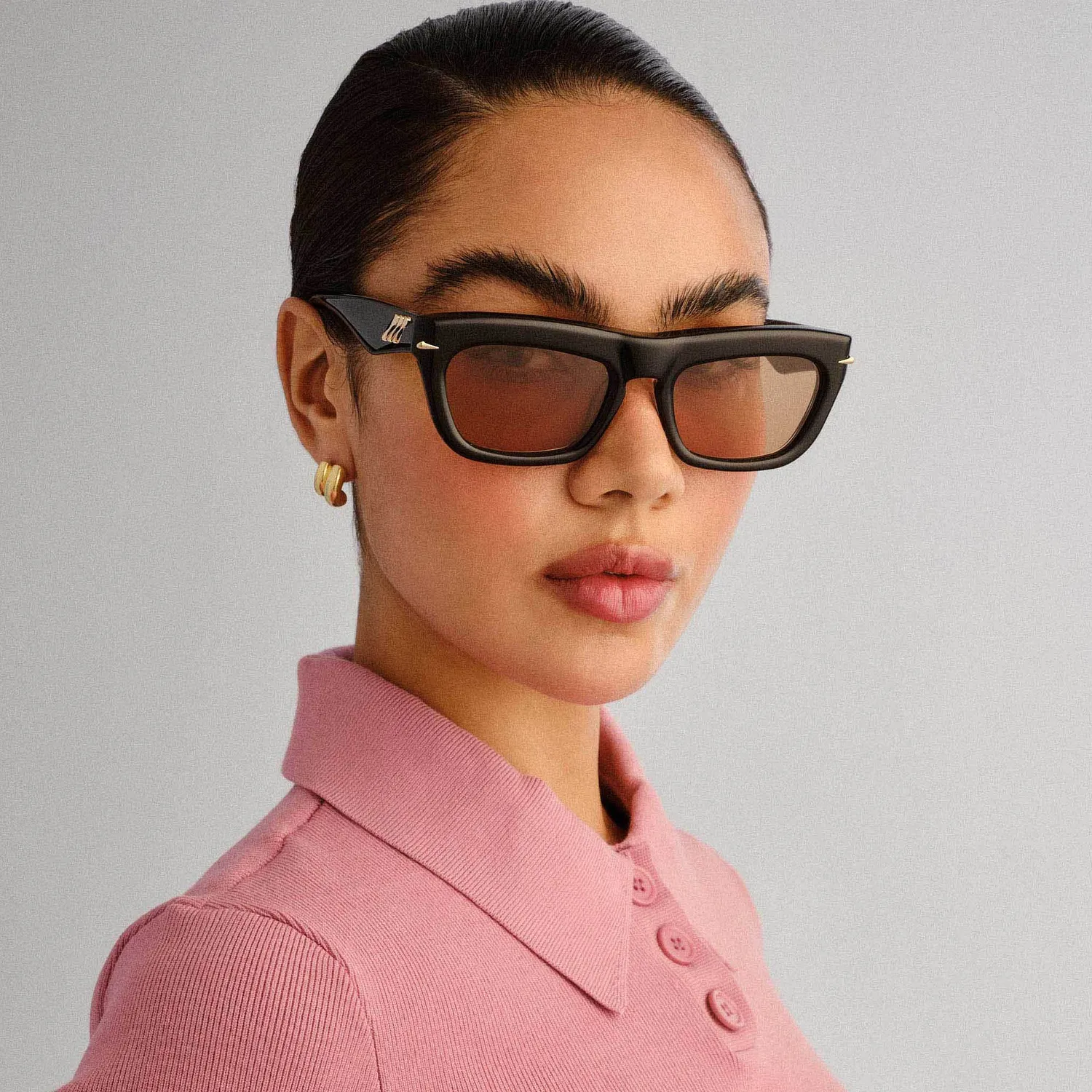 Le Specs Numero Nueve occhiali da sole rettangolare nero