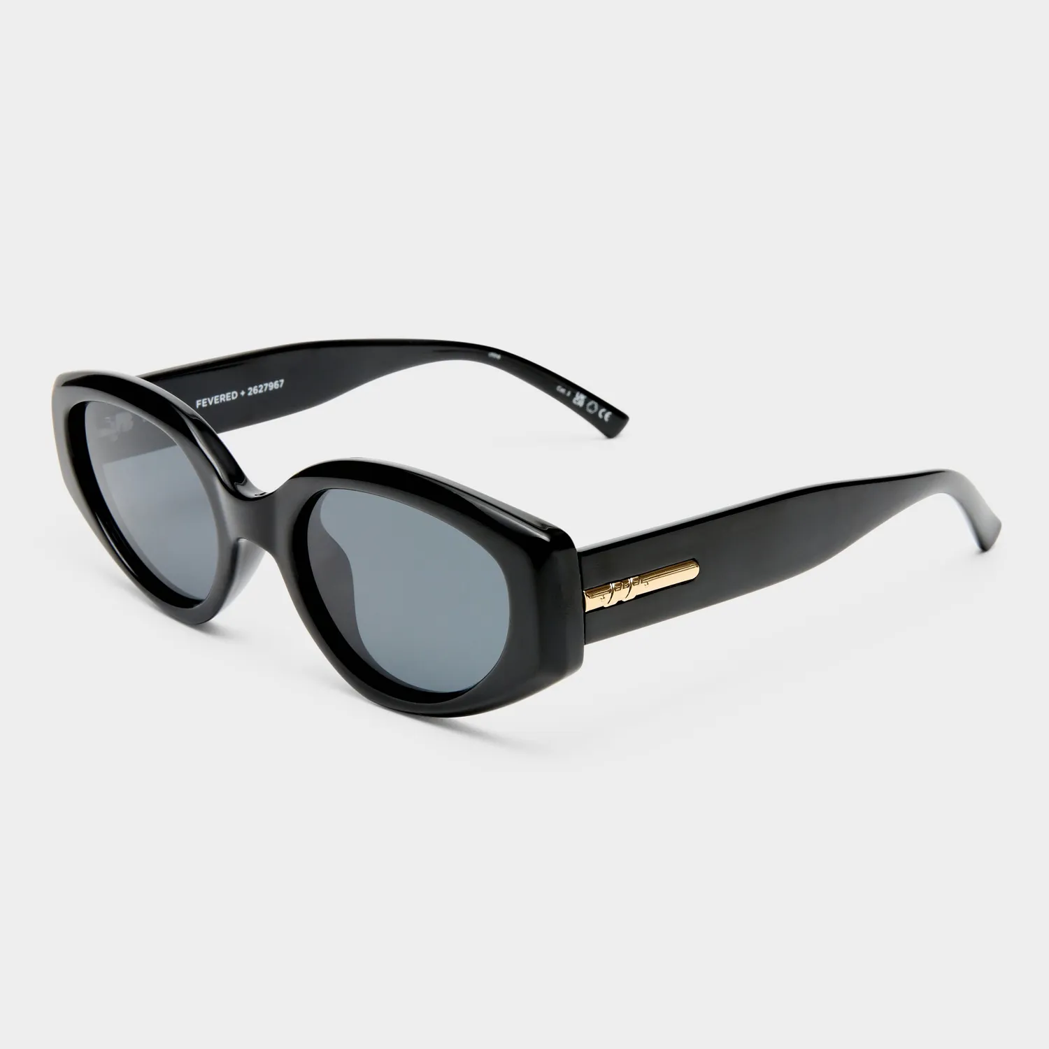 Le Specs Fevered + occhiali da sole nero ovali