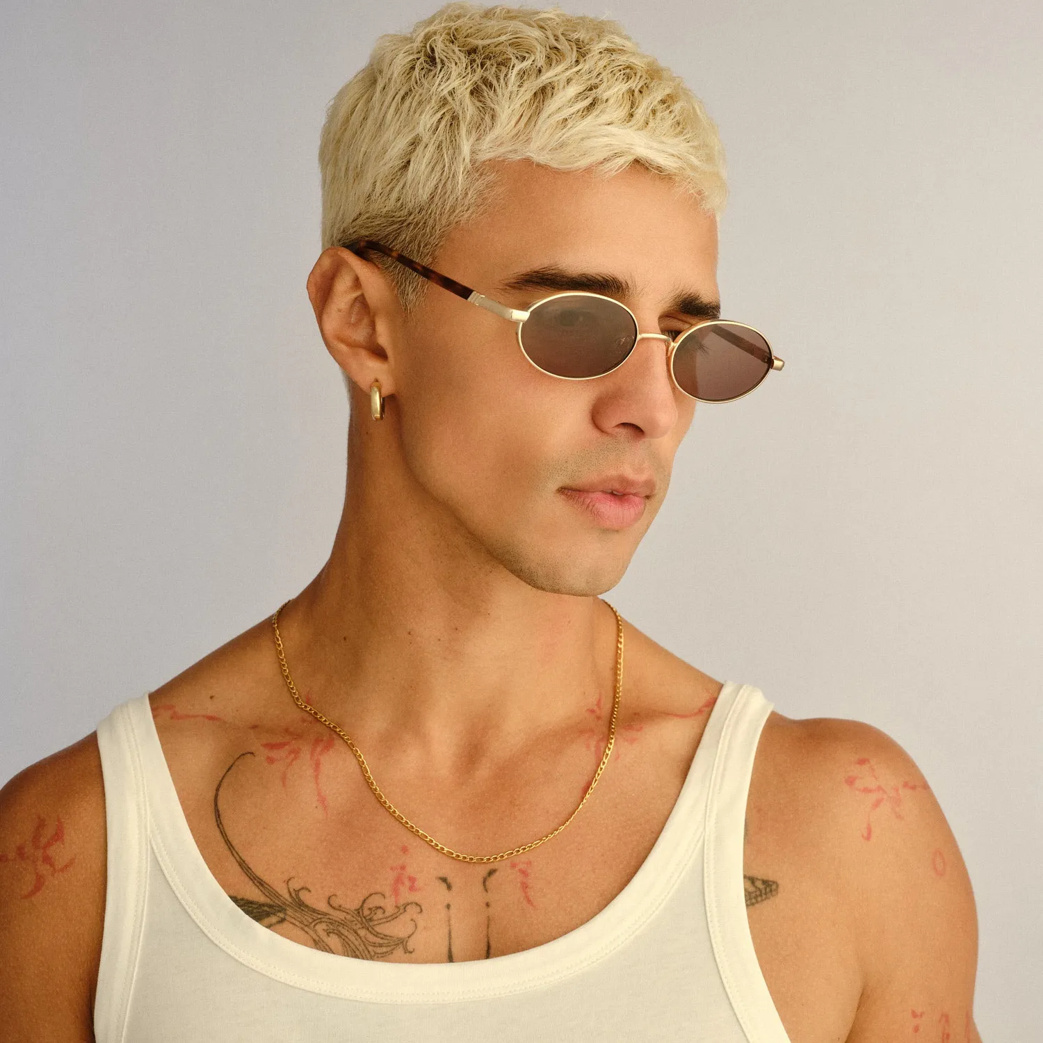 Le Specs Icicle occhiali da sole oro marrone metallo