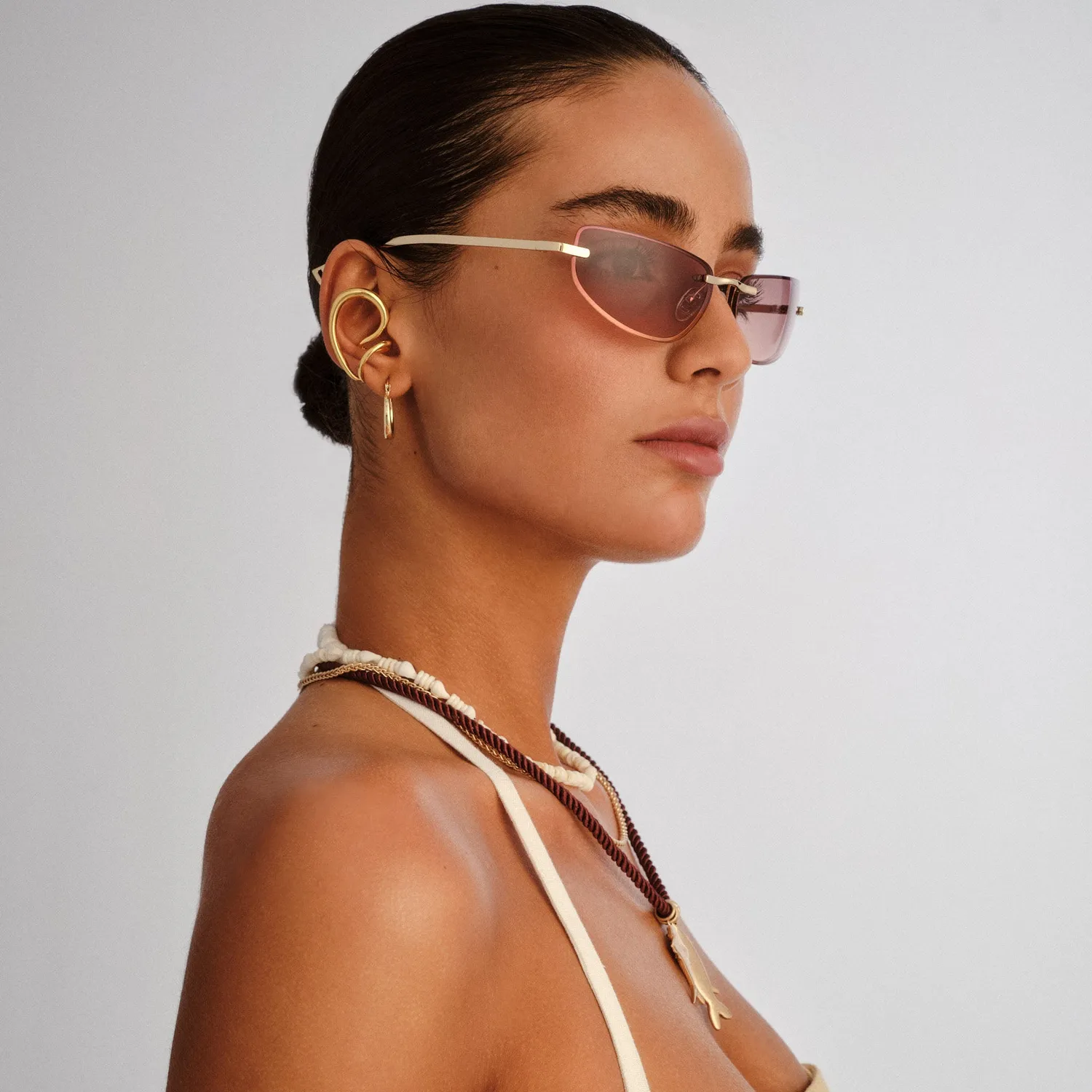 Le Specs Bubbles occhiale da sole oro rosa sfumato