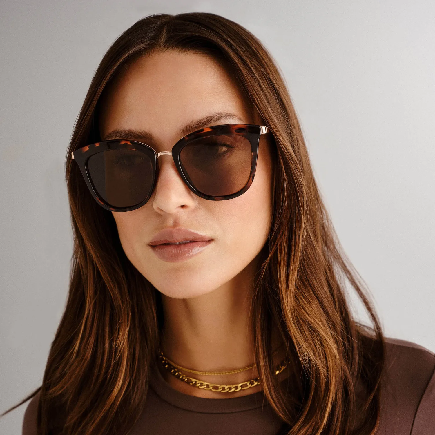 Le Specs Caliente occhiale da sole cat-eye tartarugato polarizzato