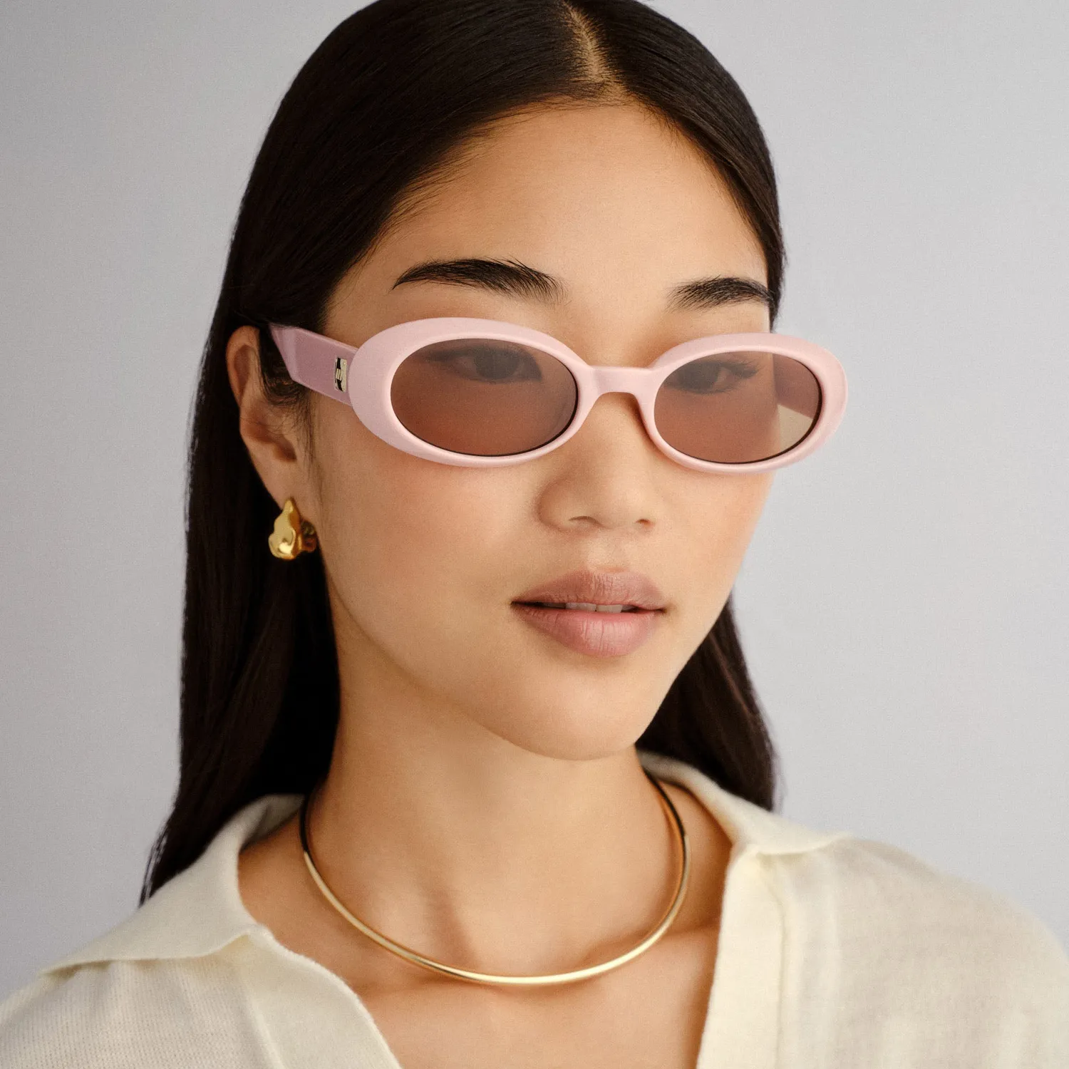 Le Specs Work It occhiale da sole ovale rosa medium