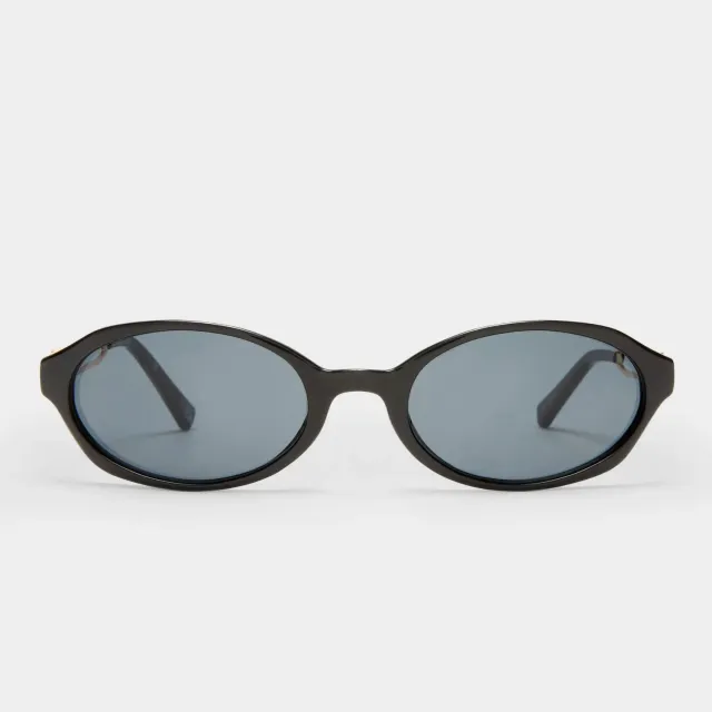 Le Specs Lunita occhiali da sole neri ovali smoke piccoli
