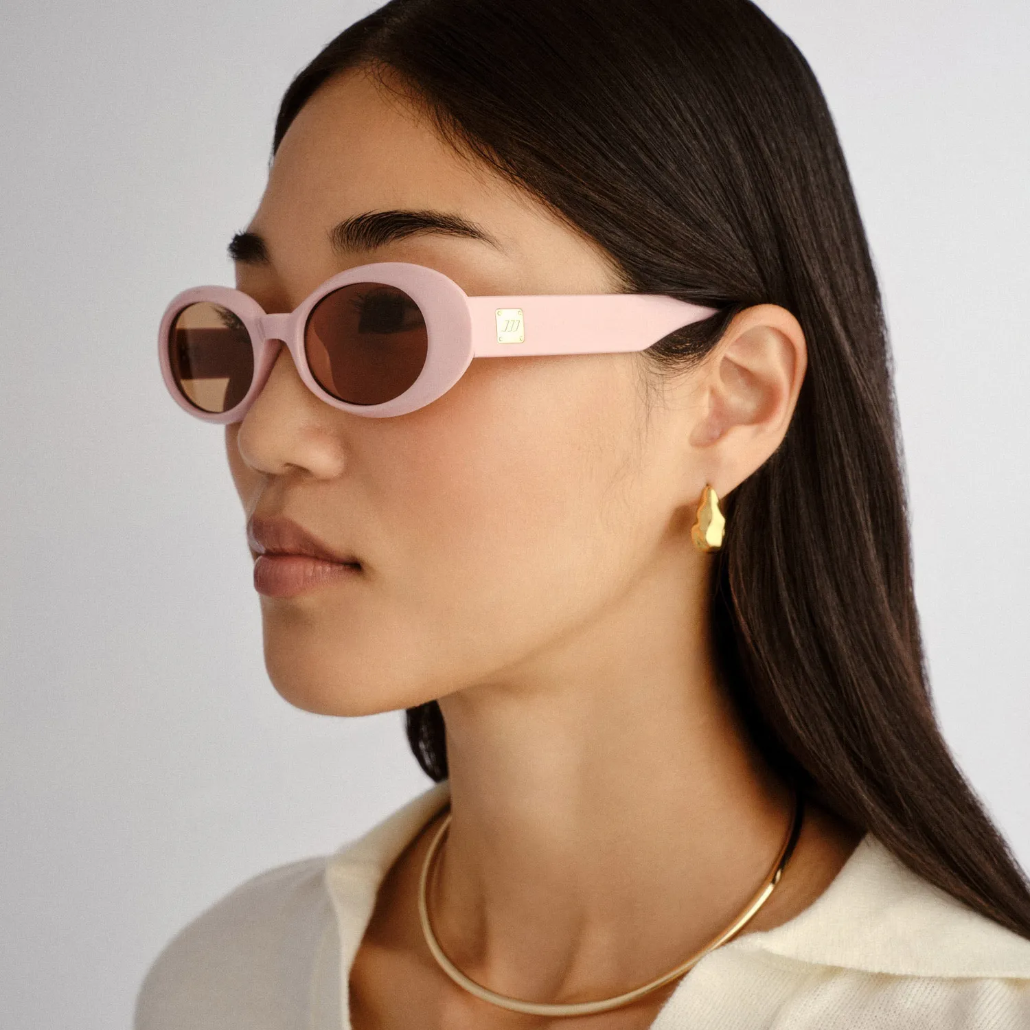 Le Specs Work It occhiale da sole ovale rosa medium